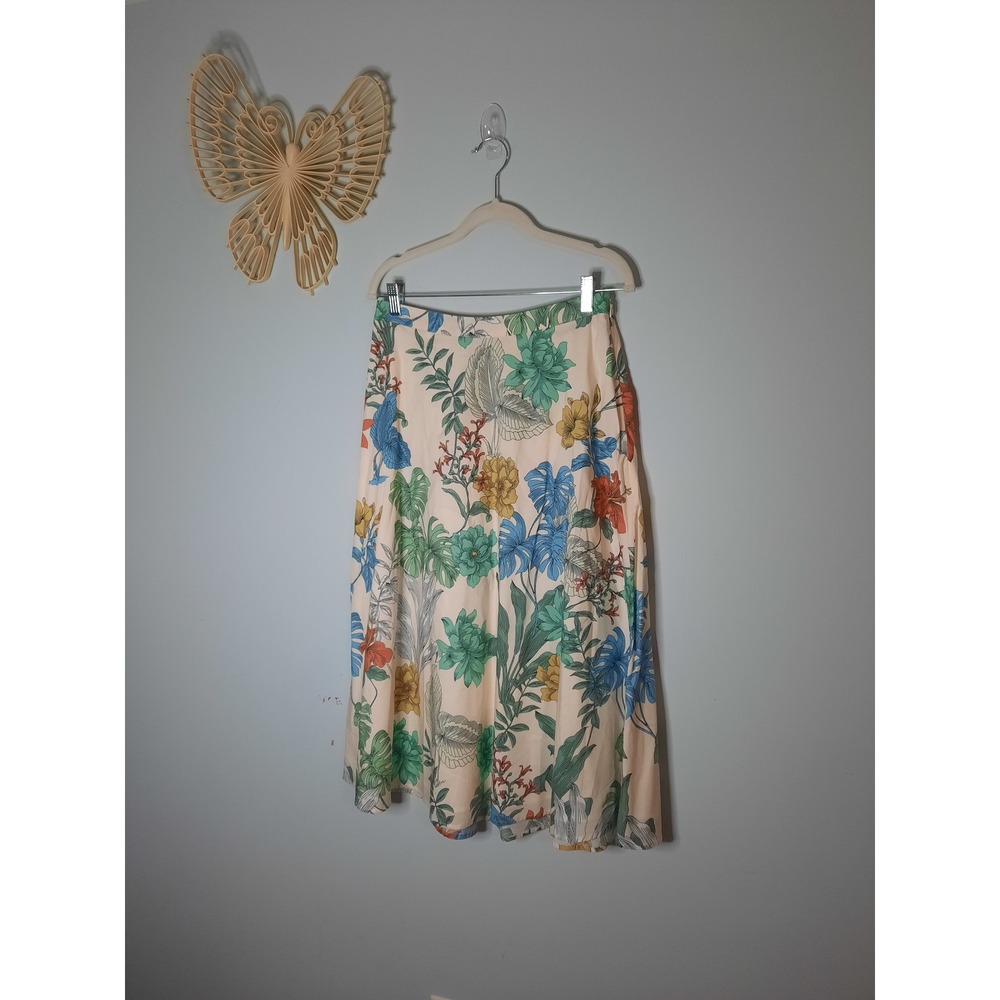 Hinson Wu Gloria Skirt Womens Small Multi Tropical Floral Midi NWT
